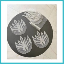 Defne Store 6 Lı Dantel Kahve Sunumluğu 15X15 cm Asorti Desenli Zarif Sunum Aksesuarı Dfnbez