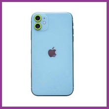 Bezos iPhone 11 Uyumlu Neon Fosforlu Kamera Lens - Yeşil Atg