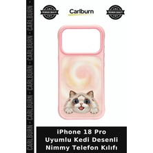 Carlburn iPhone 18 Pro Uyumlu Kedi Desenli Nimmy Telefon Kılıfı Kişisel Aksesuar Mobil Kılıf Hediyelik Eşya