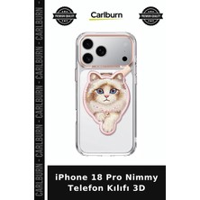 Carlburn iPhone 18 Pro Nimmy Telefon Kılıfı 3D Standlı Kap Kedi Detaylı Aksesuar Üç Boyutlu Kılıf