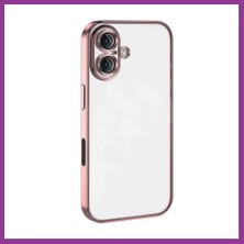 Bezos iPhone 16 Plus Uyumlu Kılıf Lensli Silikon - Pembe Atg