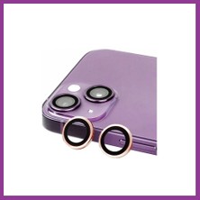 Bezos iPhone 15 Plus Uyumlu Raze Metal Kamera Lens - Pembe Atg