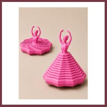 Storeşahin 3D Baskı Balerin Figürlü Fidget Oyuncak - Hareketli Optik Illüzyon Masa Dekoru-Pembe SHN0720