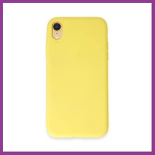 Bezos iPhone Xr Uyumlu Kılıf First Silikon - Sarı Atg