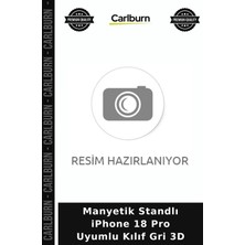 Carlburn Manyetik Standlı iPhone 18 Pro Uyumlu Kılıf Gri 3D Cep Kılıfı Cihaz Koruma Akıllı Telefon Kapağı