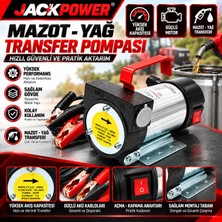 Jack Power Kendinden Emişli 12V Elektrikli Taşınabilir Yakıt Sıvı Yağ Aktarma Mazot Pompası