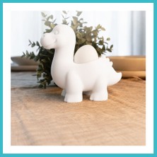 Defne Store 3D Baskı Dinozor Yumurtalık - Sevimli Eggosaurus Yumurta Tutucu-Beyaz Dfnbez