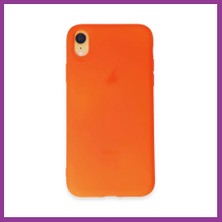 Bezos iPhone Xr Uyumlu Kılıf First Silikon - Parlak Turuncu Atg
