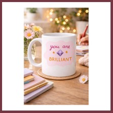 Storeşahin You Are Brilliant "sen Harikasın" Yazılı Porselen Kupa Model 149 – Motivasyon Kupası – Moral Veren Kahve Kupası – Anlamlı Hediye Fikri SHN0720