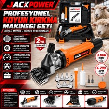 Jack Power 3000W Profesyonel Koyun Kırkma Makinesi 4200 Rpm Elektrikli Kırpma Makinesi Yedek Bıçaklı Çantalı
