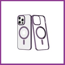 Bezos iPhone 13 Pro Uyumlu Kılıf Element Magneticsafe Sert Kapak - Derin Mor Atg