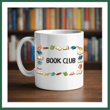 Vintessy Vıntessy Book Club Yazılı Kupa Model 244 Kitap Temalı Renkli Baskılı Seramik Kahve Kupası BZS01