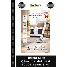 Carlburn Premium Torima Leke Çıkartma Makinesi TCC02 Beyaz 6ın1 Ev Eşyası Pratik Model Halı Aracı