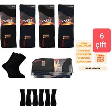 Vakre 9526 (40-44) Dikişsiz Erkek Termal Havlu Kışlık Çorap 6 Çift