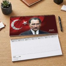 Keskin Color 2027 Haftalık Spralli Masa Ajandası (16X33,5) cm Aj-66 Atatürk