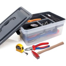 Decobella Çok Amaçlı Düzenleyici Kutu 21x31x11,8 cm Kilitli Kapak ve Ayrılabilir Organizer ile