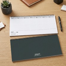 Keskin Color 2027 Haftalık Spralli Masa Ajandası (16X33,5) cm Aj-66 Çizgili
