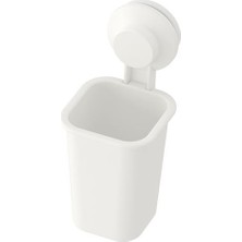 Şık Tasarımlı IKEA Beyaz Renk Vantuzlu Diş Fırçalık Suya Dayanıklı Polikarbonat Plastik
