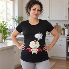 Mummy's Baby Hamile Tişört Moomy Fat Siyah