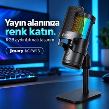 Jmary MC-PW13 Ayrılabilen Pop Filtre Gürültü Önleyici 360 Dönebilen Tak Çalıştır USB Mikrofon Siyah