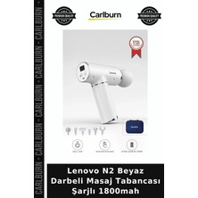 Carlburn Özel Üretim Lenovo N2 Beyaz Darbeli Masaj Tabancası Şarjlı 1800MAH Pratik Ofis Form