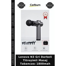Carlburn Lenovo N3 Gri Darbeli Titreşimli Masaj Tabancası 1800MAH Dinlenme Günlük Kullanım Aktif Yaşam