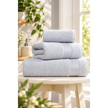 Ebru Tesettür Üçlü Banyo Havlu Seti Bebe Mavisi