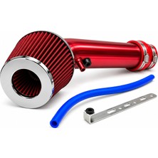 Carlone Kırmızı Krom Spor Açık Hava Filtre Seti-Boru Çapı 7,6cm-Uzunluk 45CM