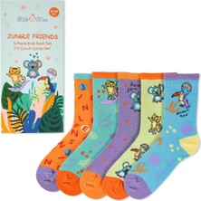 Milk&moo Jungle Friends Çocuk Çorap Seti 5'li, Beden 27-30, Yumuşak ve Dayanıklı Kumaş