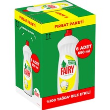 Fairy Limonlu Bulaşık Deterjanı 650 ml x 6'lı Güçlü Temizlik ve Ferah Koku