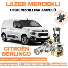 OtoÇizgi Citroën Berlingo 2008 - 2024 Kısa Far Uyumlu Mercek LED Ufuk Çizgili Far Ampulü LED Şimşek Etkili