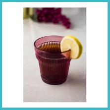 Defne Store Akrilik Mürdüm 6'lı Kısa Bardak & Su Meşrubat Kahve Yanı Bardağı 300 ml ( Cam Değildir ) Dfnbez