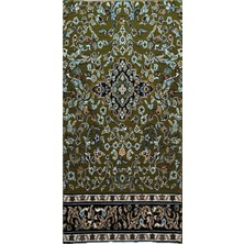 Kalida Halı Ravza Halısından Esinlenilmiş %100 Yeni Zelanda Yünü Seccade 65 x 133 cm Yeşil