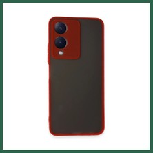 Vintessy Vıntessy Vivo Y17S Uyumlu Kılıf Montreal Silikon Kapak - Kırmızı BZS01