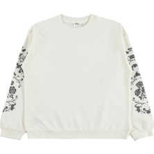 Civil Girls Çiçek Baskılı 10-13 Yaş Sweatshirt - Ekru