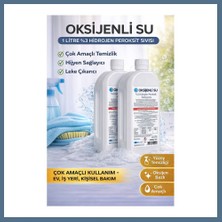 Bezos Oksijenli Su 1 Litre 2 Adet Set %3 Hidrojen Peroksit Solüsyonu Çok Amaçlı Temizlik ve Hijyen Sıvısı Bbz