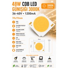 Lekoled 48W Cob LED Günışığı 3000K 19X19MM 36-40V 1200MA