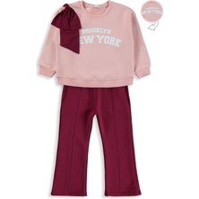 Civil Girls Fiyonklu 6-9 Yaş Eşofman Takımı - Pudra