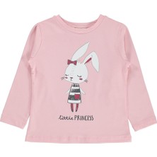 Civil Girls Tavşan Baskılı 2-5 Yaş Sweatshirt Km - Pudra