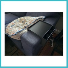 Defne Store 3D Baskı Koltuk Kolçağı Organizeri Üç Kumandalık Kolçak Tepsisi Içecek Tutucu Kanepe Yan Sehpası Siyah Dfnbez