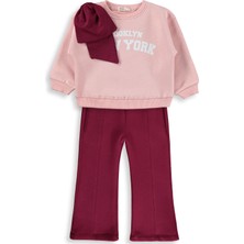 Civil Girls Fiyonklu 2-5 Yaş Eşofman Takımı - Pudra