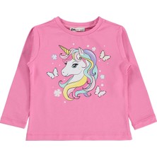 Civil Girls Unicorn Baskılı 2-5 Yaş Sweatshirt  - Pembe