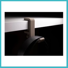 Defne Store 3D Baskı Masa Kenarı Kulaklık Askısı Çizgili Kulaklık Tutucu Sıkıştırmalı Kulaklık Askısı 10-40 mm Masa - Gri Dfnbez
