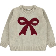 Civil Girls Fiyonk Desenli 6-9 Yaş Kazak  - Bej