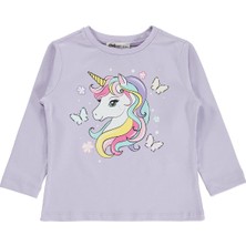 Civil Girls Unicorn Baskılı 2-5 Yaş Sweatshirt  - Lila