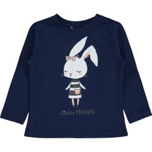 Civil Girls Tavşan Baskılı 2-5 Yaş Sweatshirt Km - Lacivert