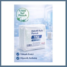 Bezos Hidrofil Rulo Pamuk 1 kg Saf Pamuk Yüksek Emici Medikal ve Kozmetik Kullanım 1 Adet Bbz