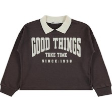 Civil Girls Polo Yaka 10-13 Yaş Sweatshirt - Kahverengi