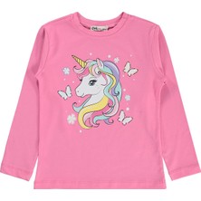 Civil Girls Unicorn Baskılı 6-9 Yaş Sweatshirt Km - Pembe