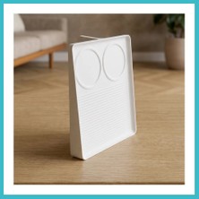 Defne Store 3D Baskı Koltuk Minderi Arası Sehpa Tepsisi Bardak ve Kumanda Yuvalı Kanepe Tepsisi Beyaz Dfnbez